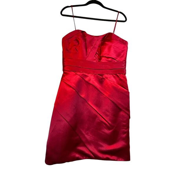 Red Satin Sorella Vita Sweetheart Cocktail Dress - Size 14 - Picture 16 of 16